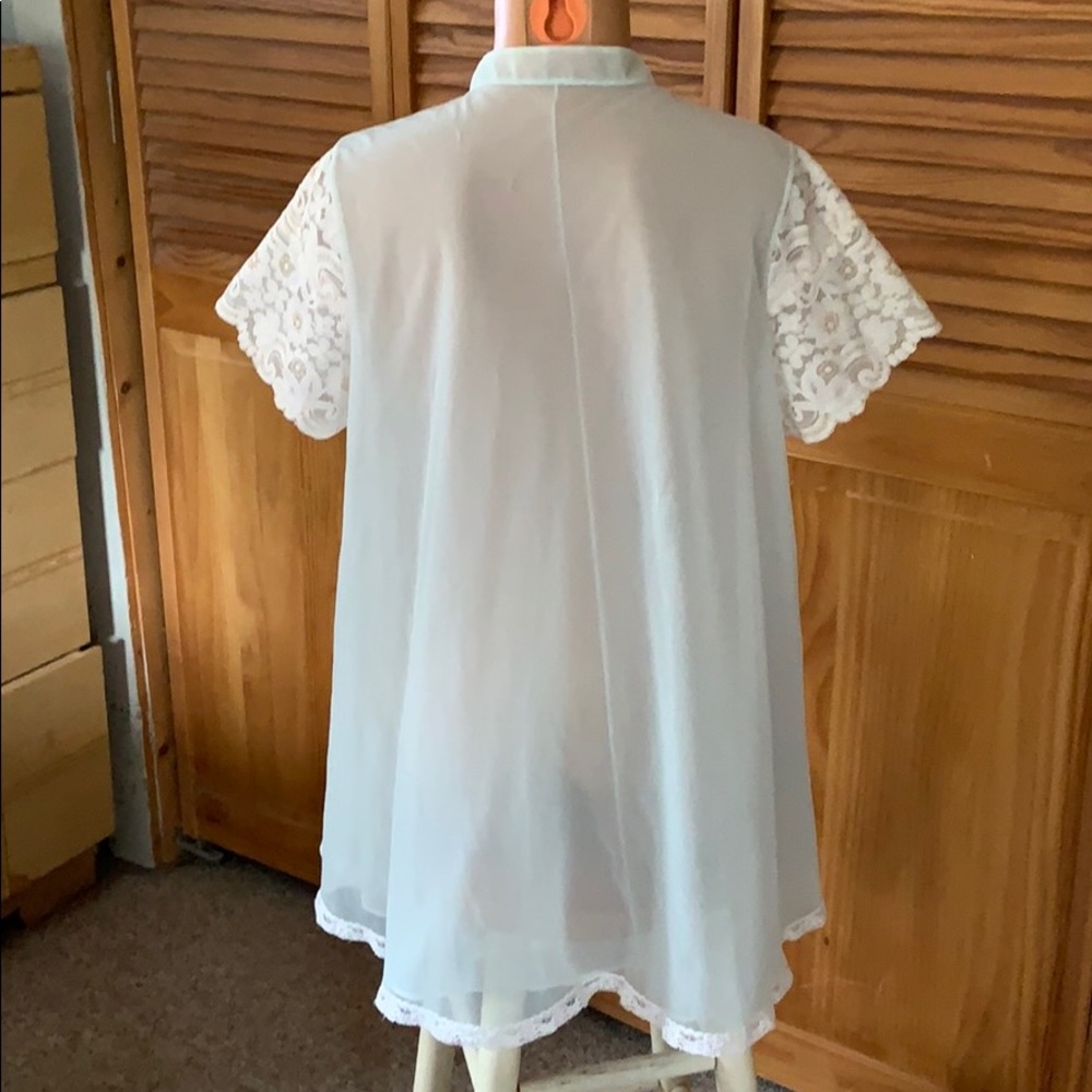 Vintage shadowtime baby blue chiffon nightie robe . Size medium - Picture 6 of 12